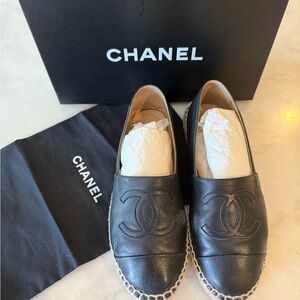 CHANEL Black Espadrilles